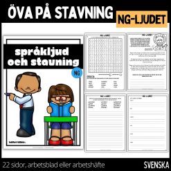 Öva på din stavning - arbetsblad / arbetshäfte - 22 sidor - NG-LJUDET - 1