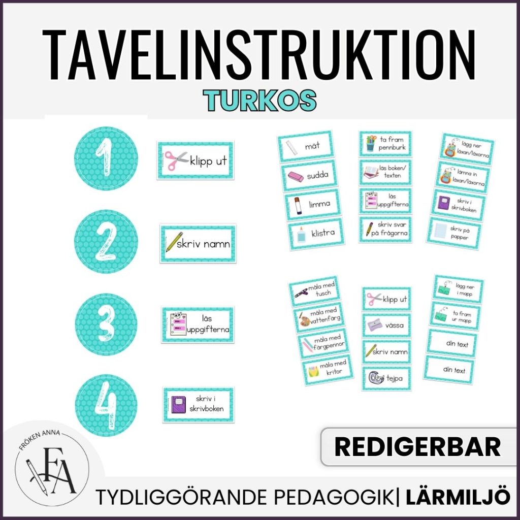 Tavelinstruktion (turkos)