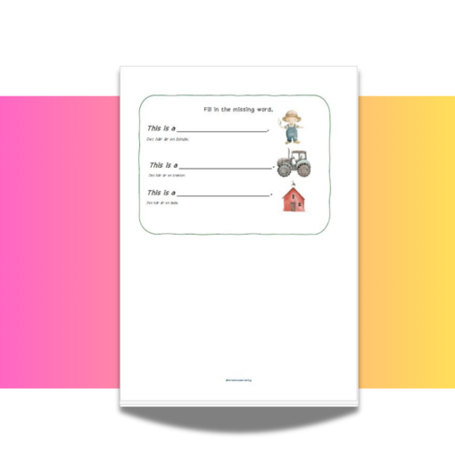 Farm wordsearch and fill in the words