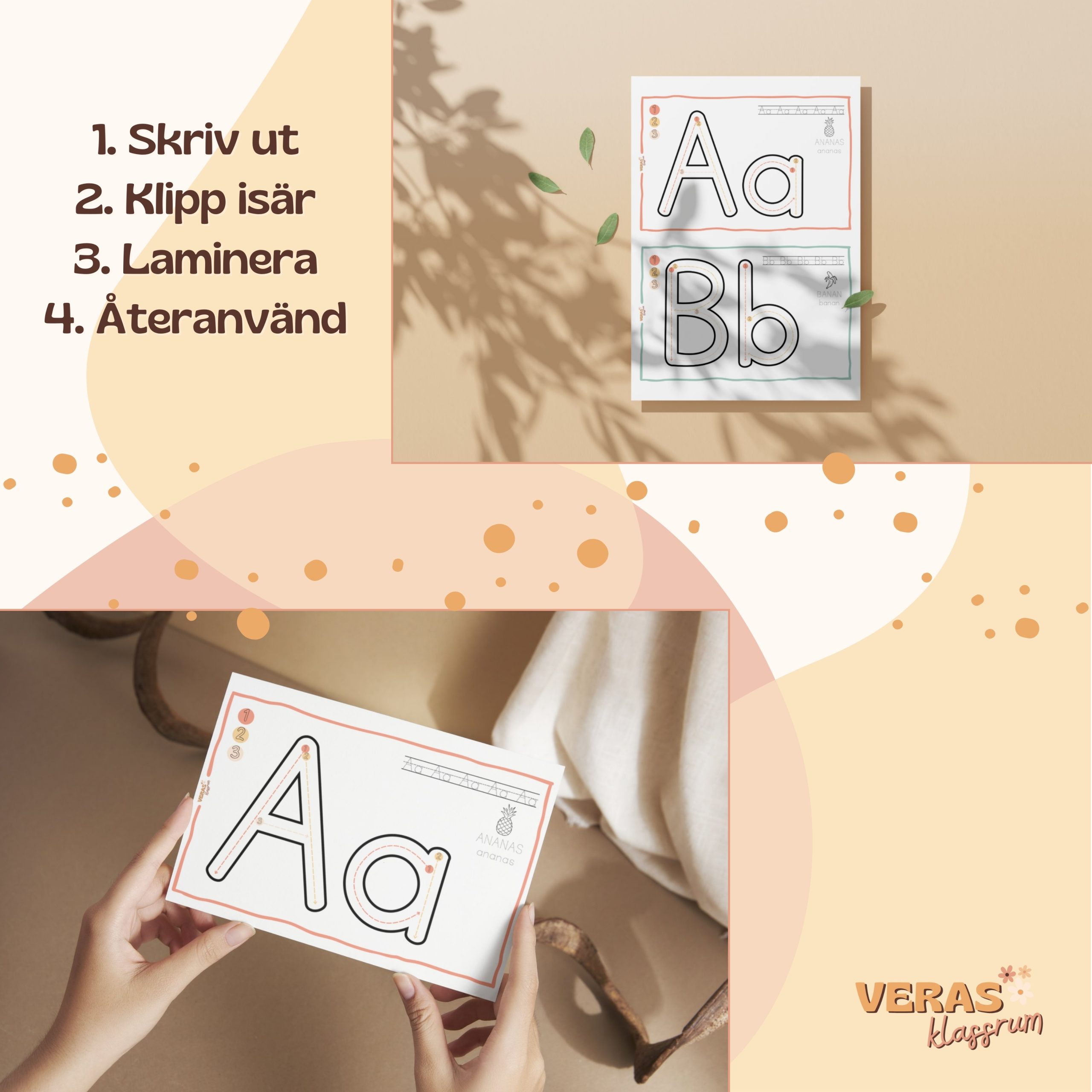 Spårningskort alfabetet