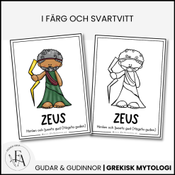 Grekiska gudar - Posters / Flashcards / Målarbilder