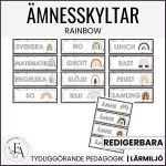 Redigerbara schemaskyltar (regnbågstema) - bild 1