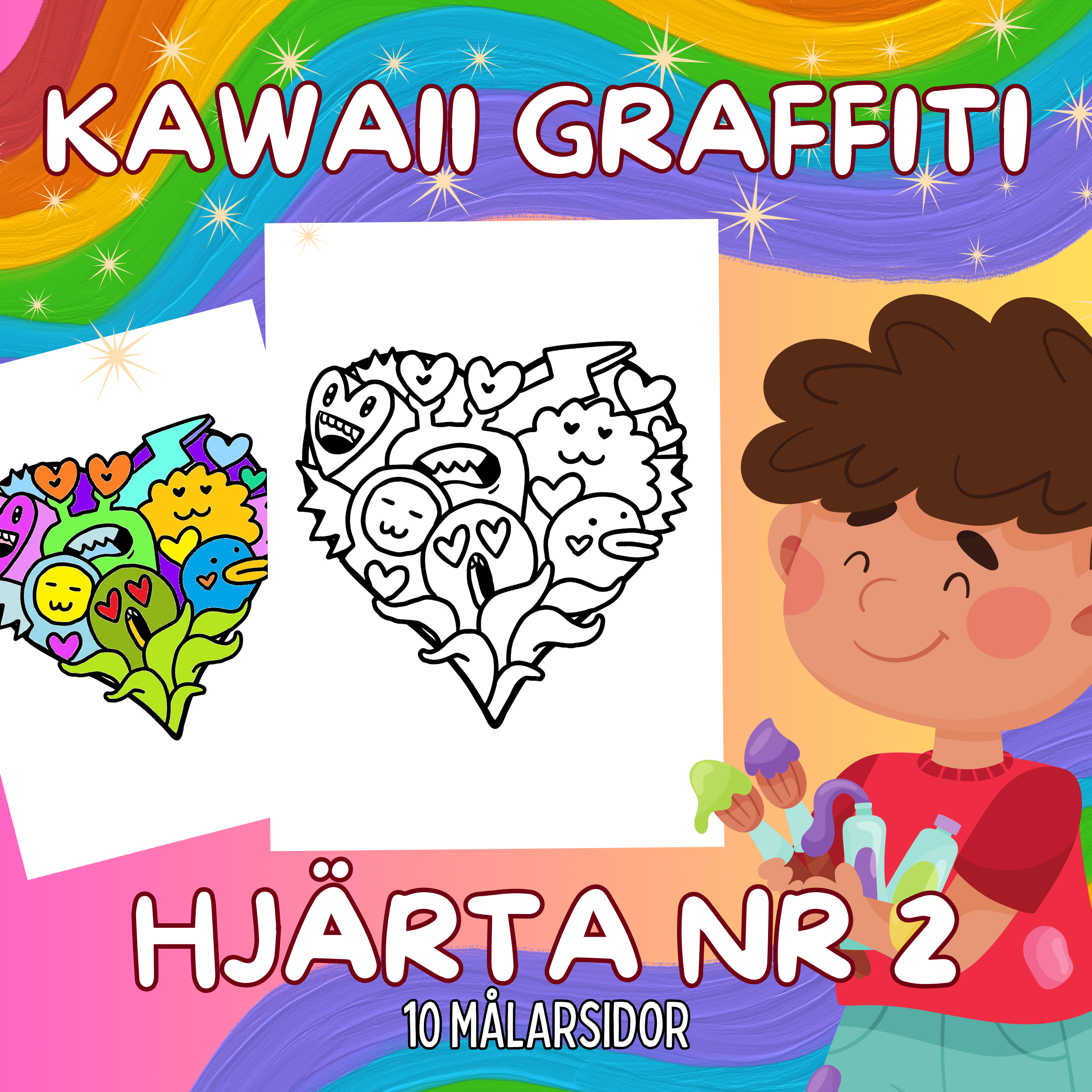 Kawaii Graffiti Hjärta Nr 2