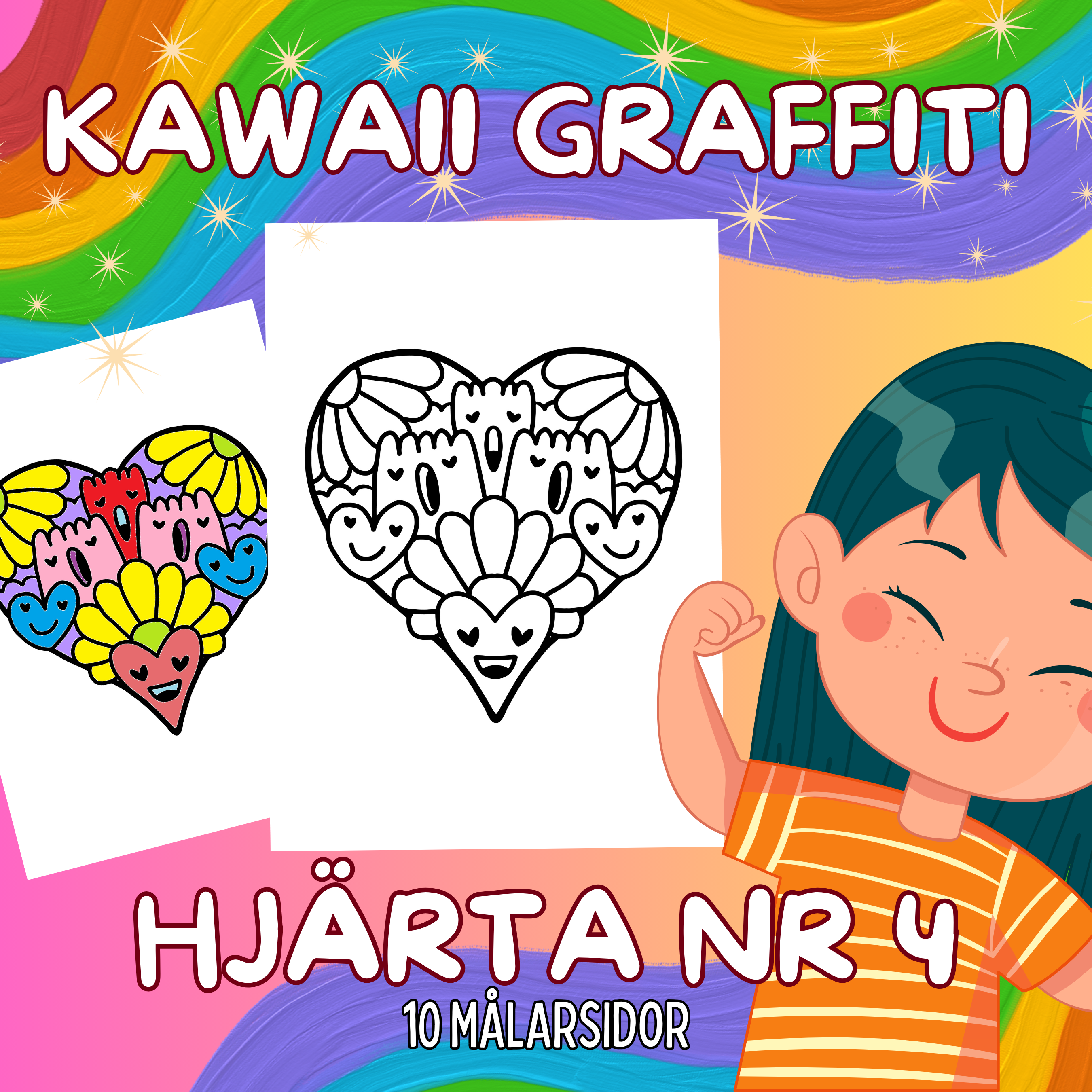 Kawaii Graffiti Hjärta Nr 4