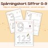 Spårningskort siffror 0-9