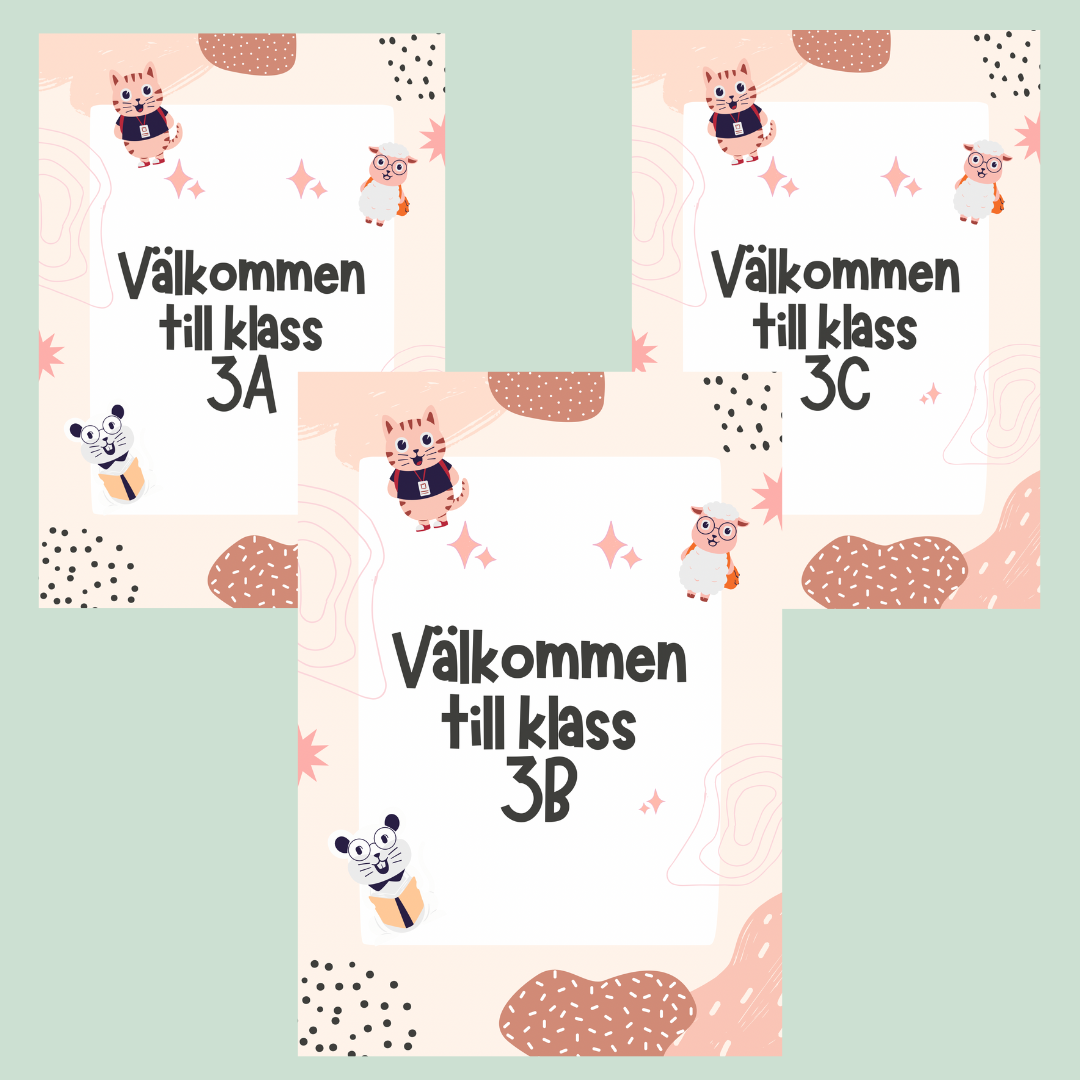 Välkommen klassrumsskyltar