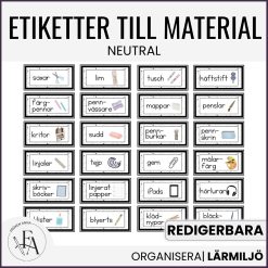 Redigerbara etiketter (neutral)