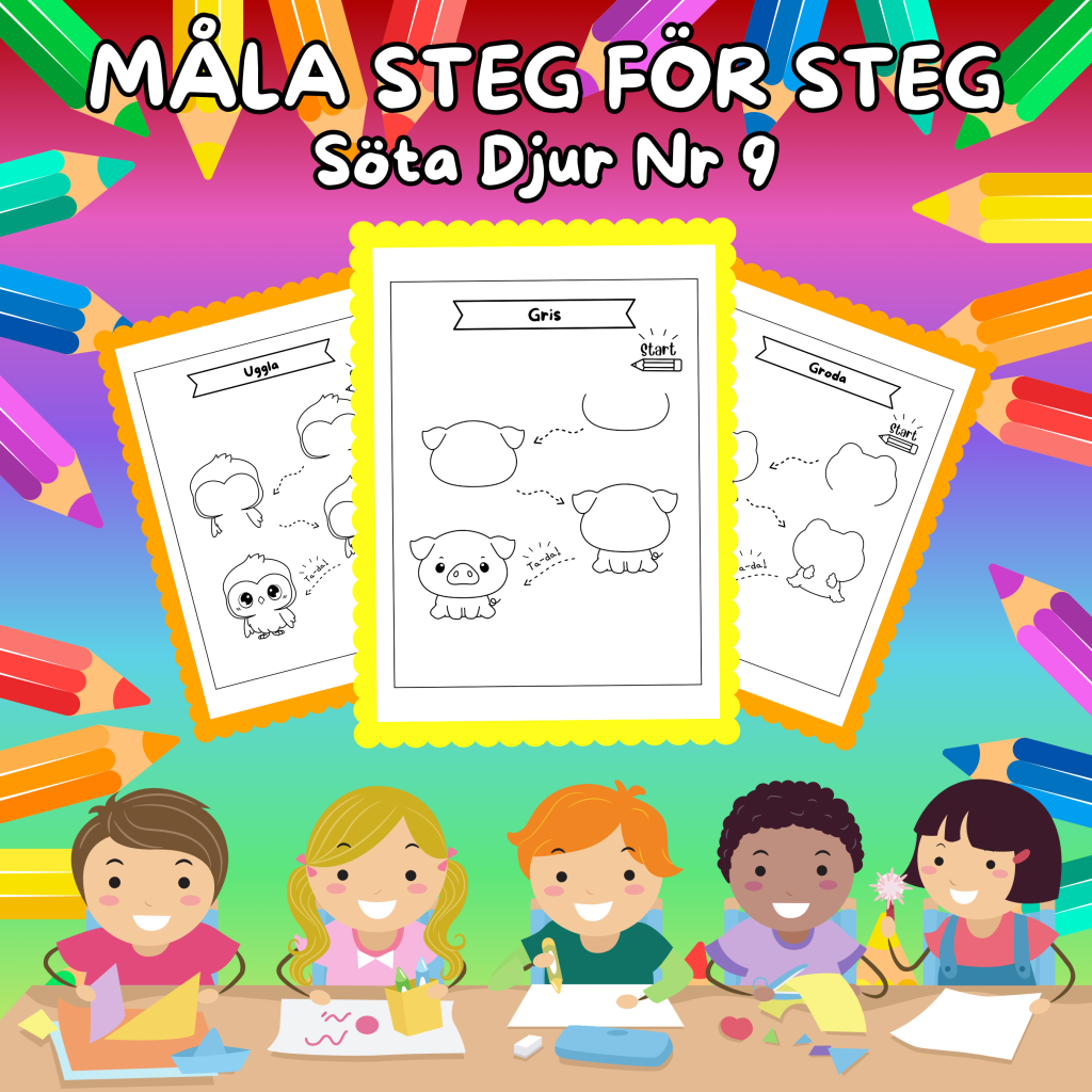 Måla Steg för Steg Söta Djur Nr 9