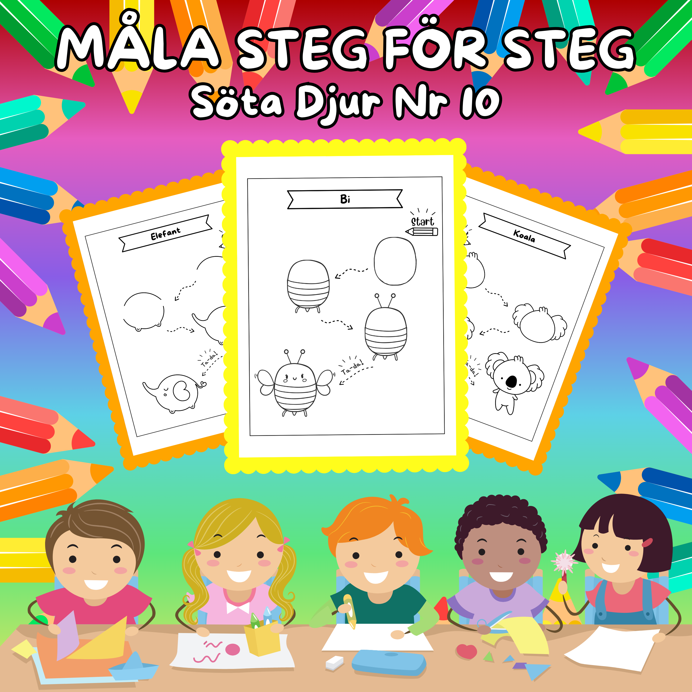 Måla Steg för Steg Söta Djur Nr 10