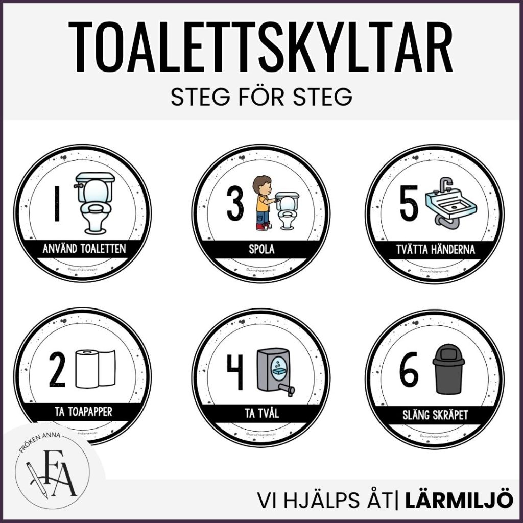 Toalettrutin (bildstöd / bildschema / steg för steg)