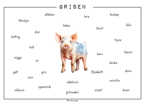 Djuren på gården - Grisen