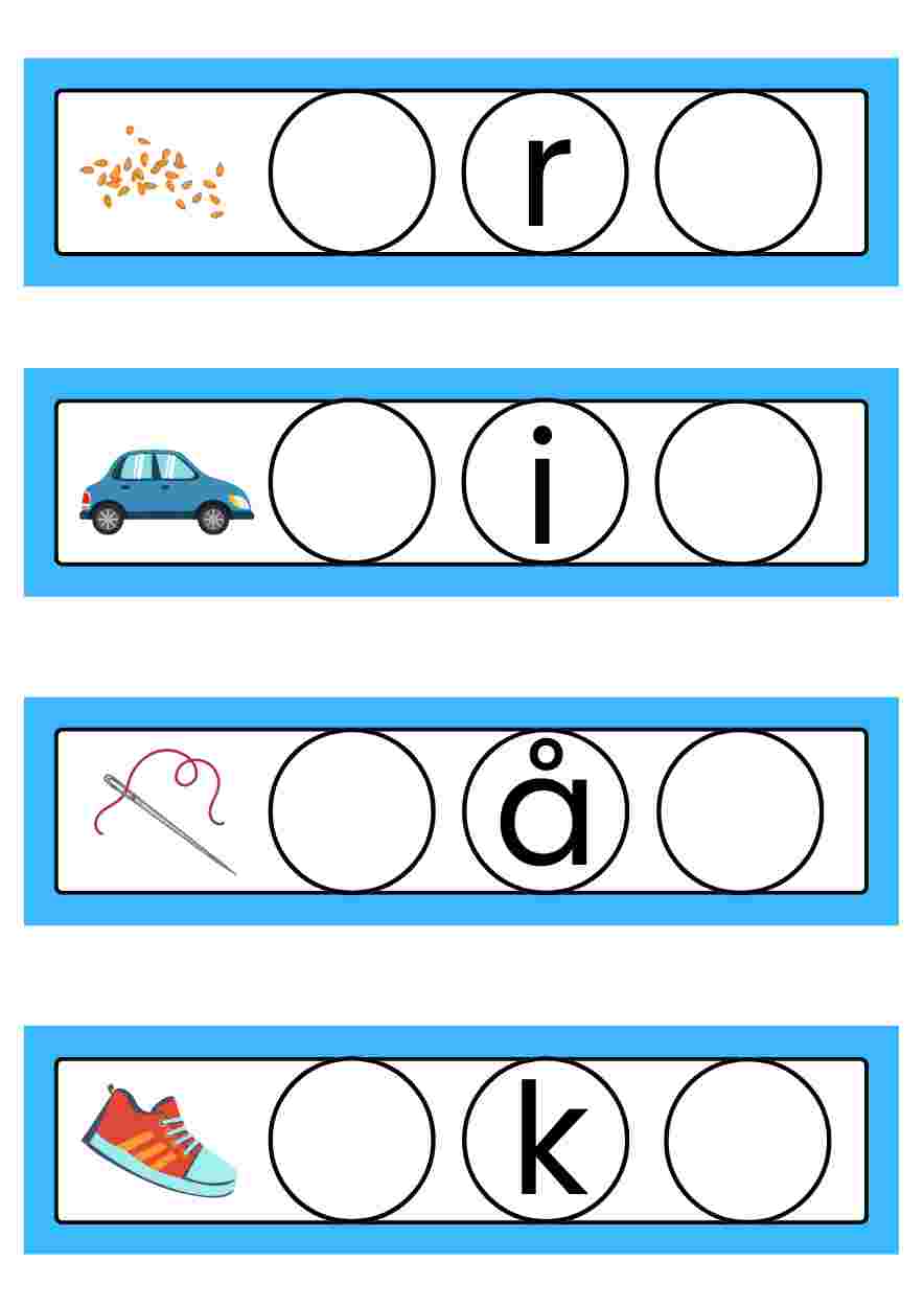 Hitta rätt bokstäver, förskoleklass