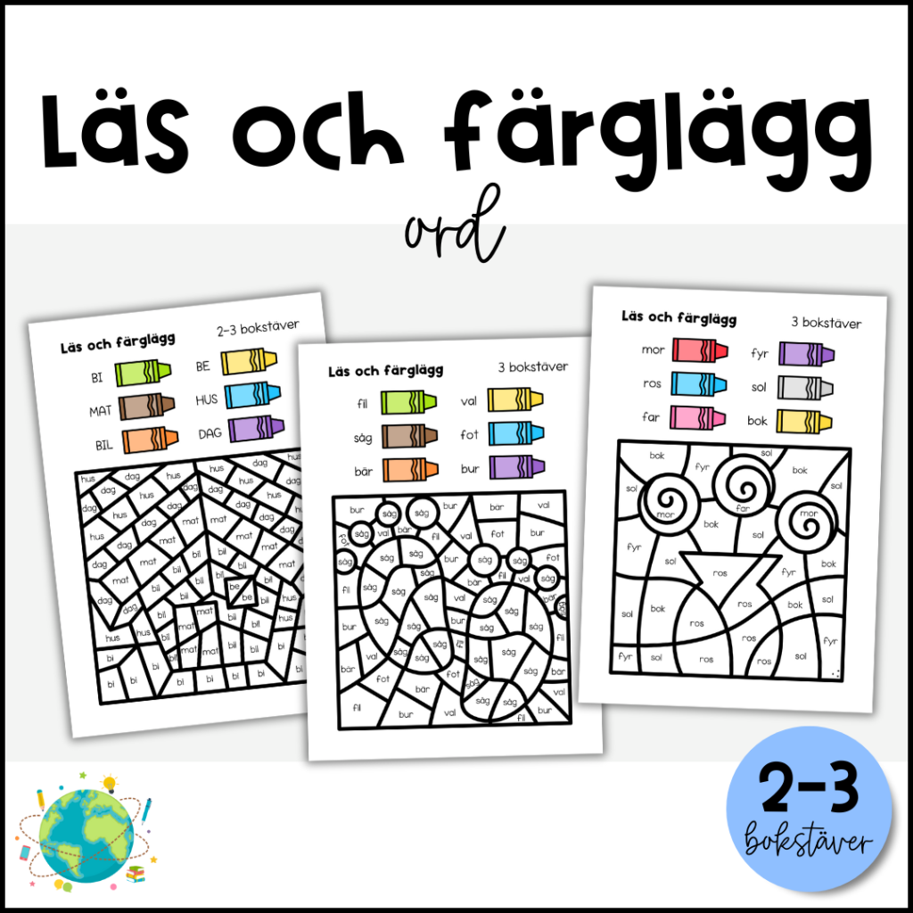 Läs och färglägg – Ord 1