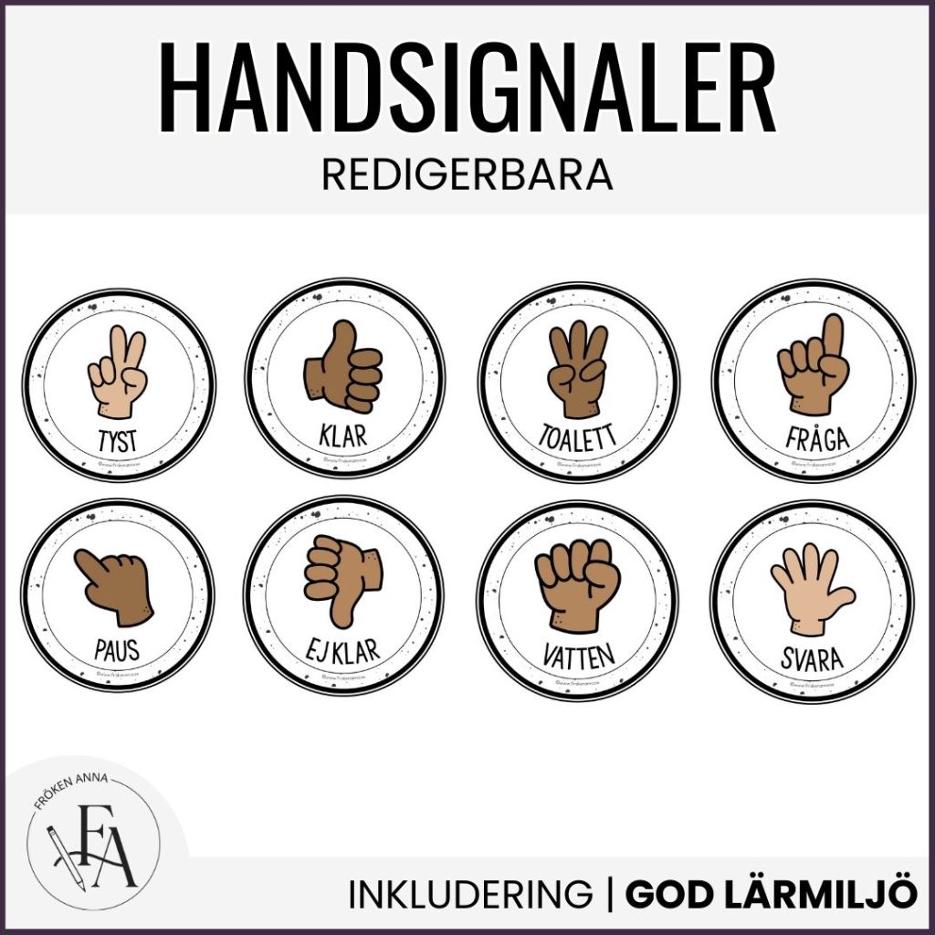 Redigerbara handsignaler