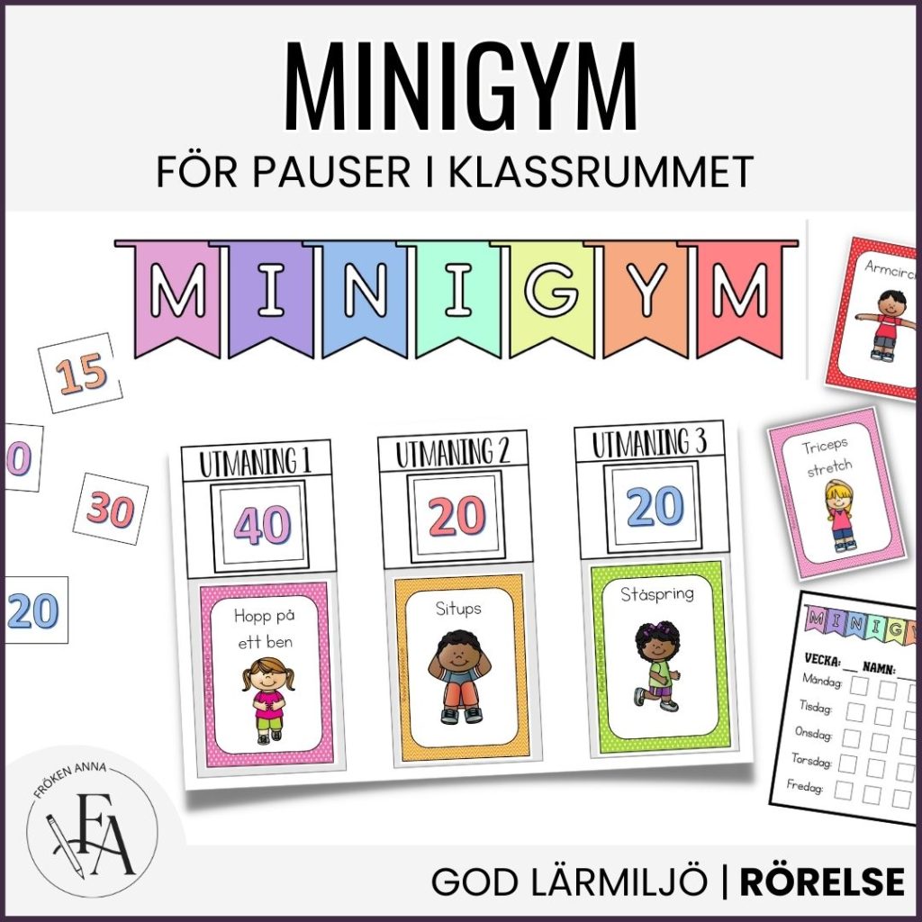 Minigym till klassrummet (Till elever med ökat rörelsebehov eller alla)