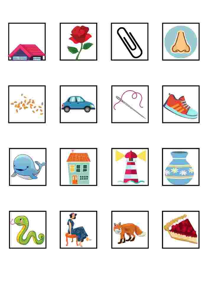 Hitta rätt bild till ordet, förskoleklass