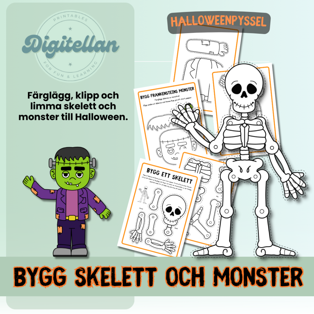 Halloween – Bygg skelett och monster