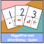 Väggsiffror med skrivriktning – äpplen - bild 1