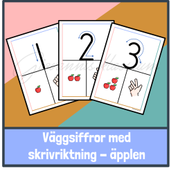 Väggsiffror med skrivriktning - äpplen