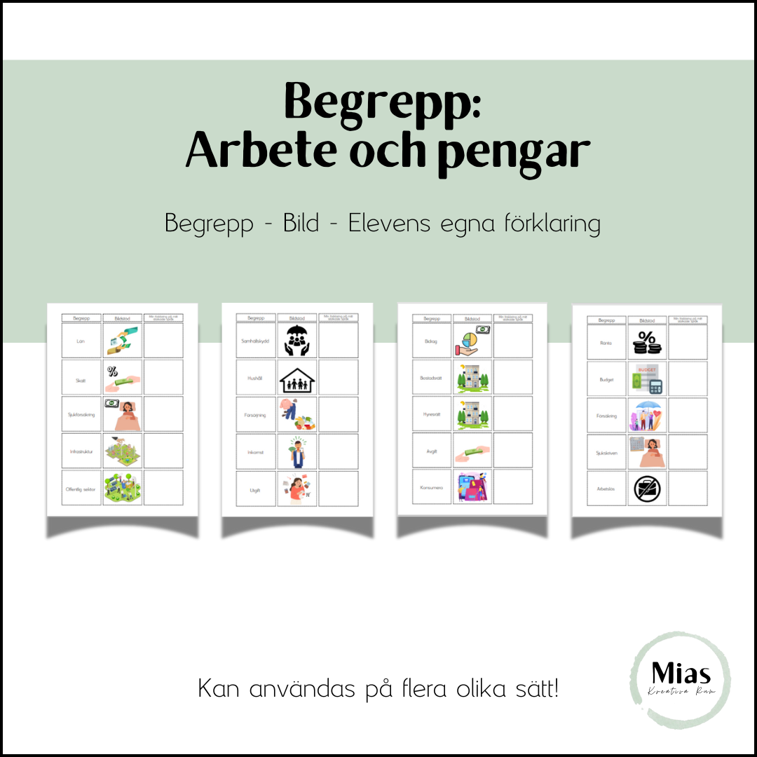 Begrepp: Arbete och pengar