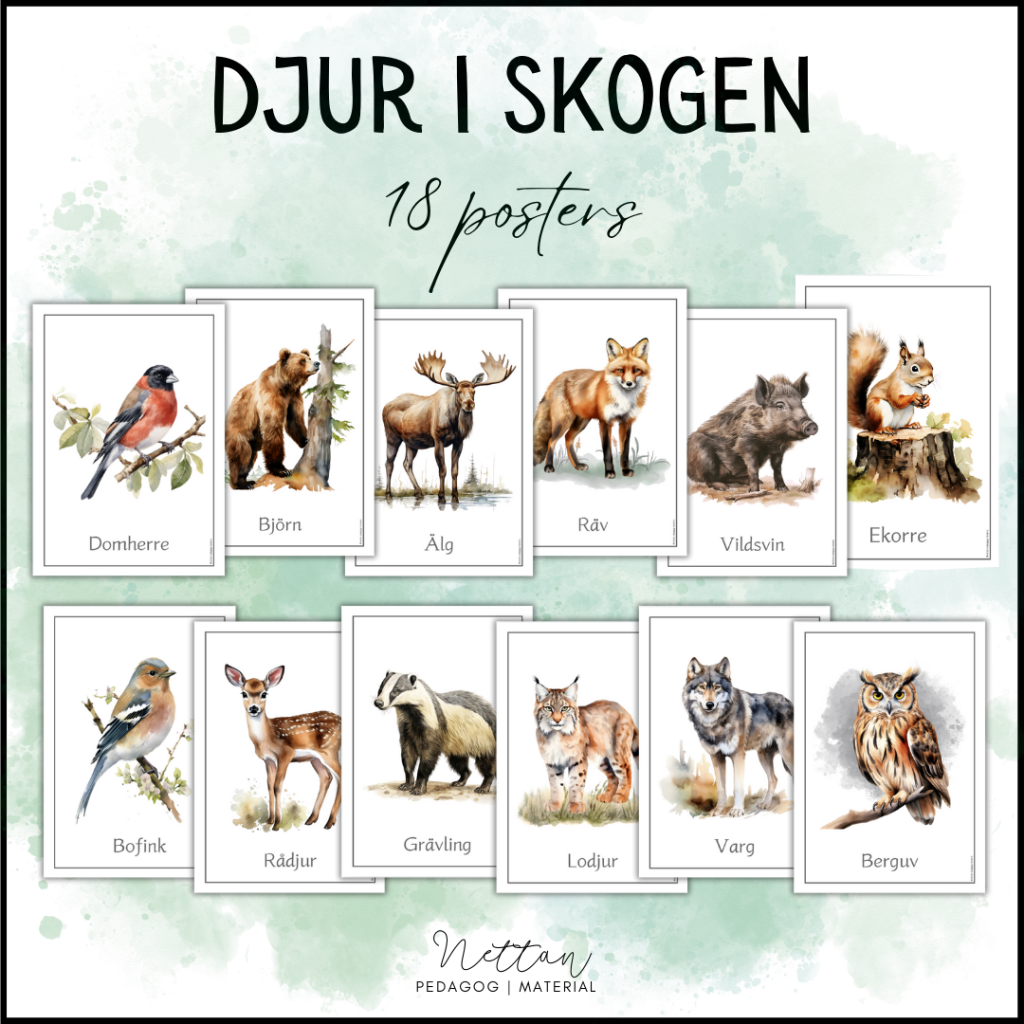 Djur i skogen Posters