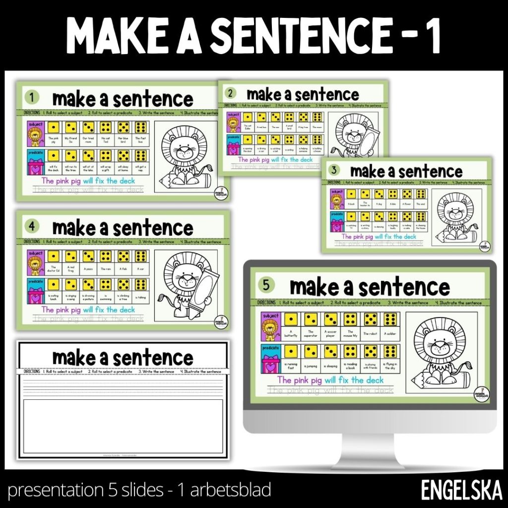 Make a sentence – 5 slides & 1 arbetsblad – 1
