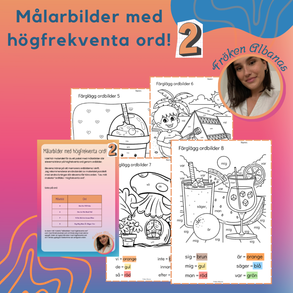 Målarbilder högfrekventa ord 2