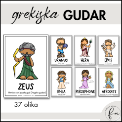 Grekiska gudar - Posters / Flashcards / Målarbilder