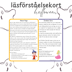 Läsförståelsekort halloween
