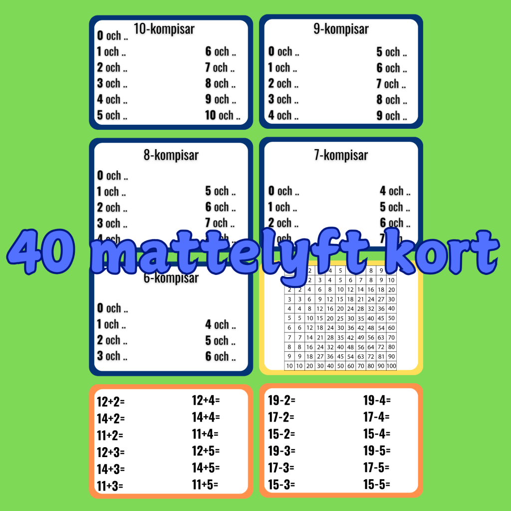 Mattekort, för att automatisera grundläggande matematiska färdigheter