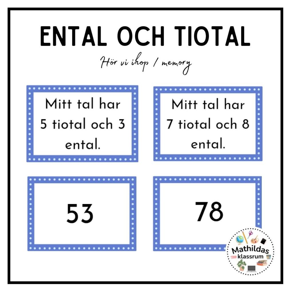 Ental och tiotal hör vi ihop/memory