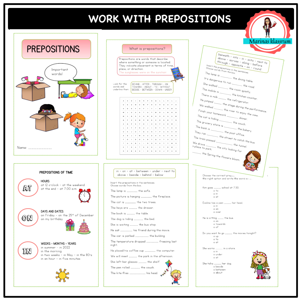 Work with prepositions