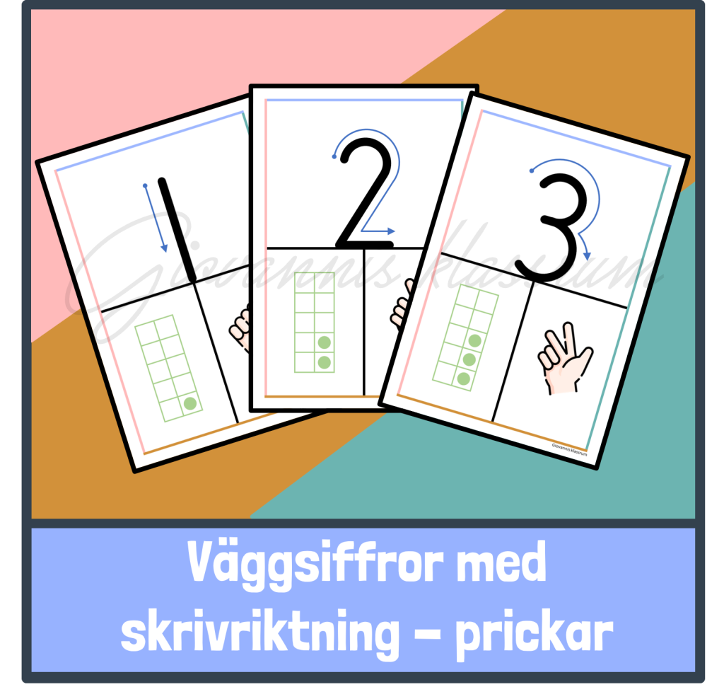 Väggsiffror med skrivriktning – prickar