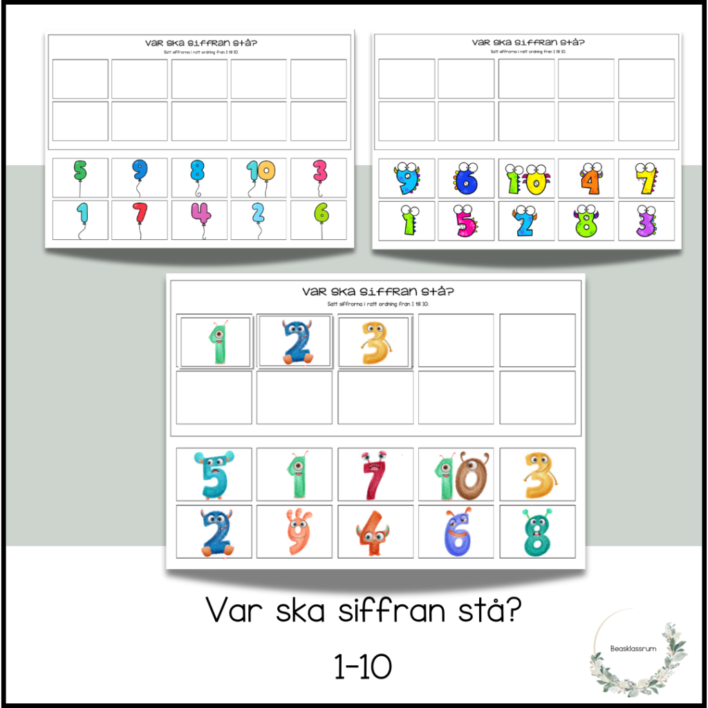 Placera siffrorna 1-10