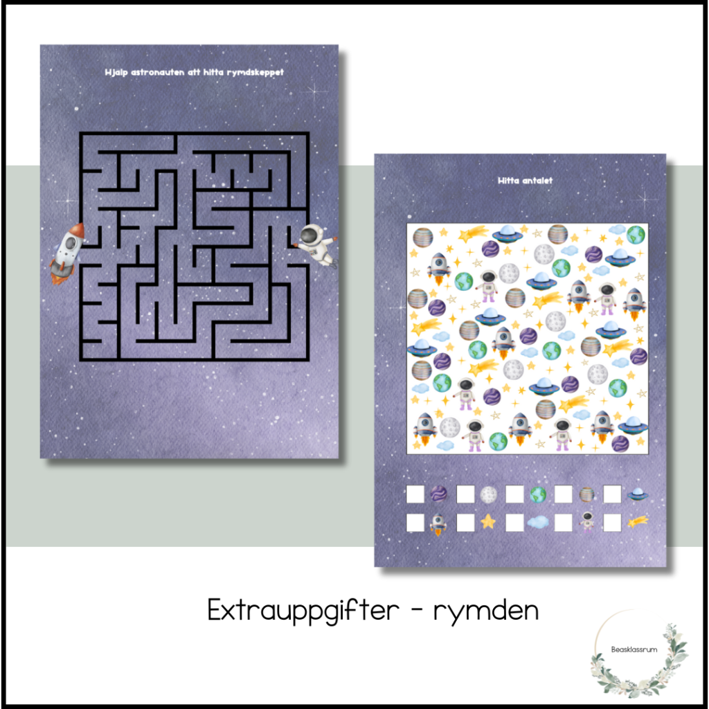 Rymden – extrauppgifter