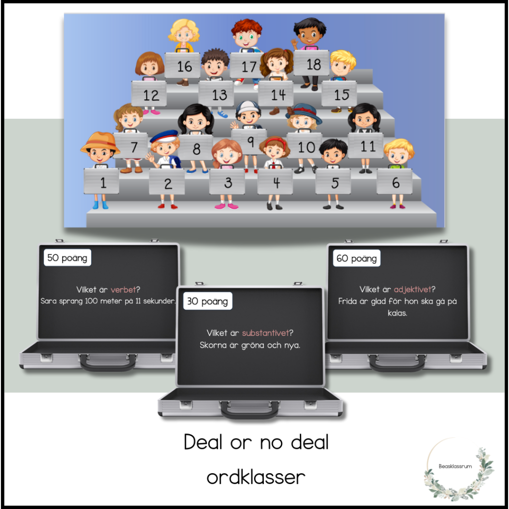 Deal or no deal – ordklasser