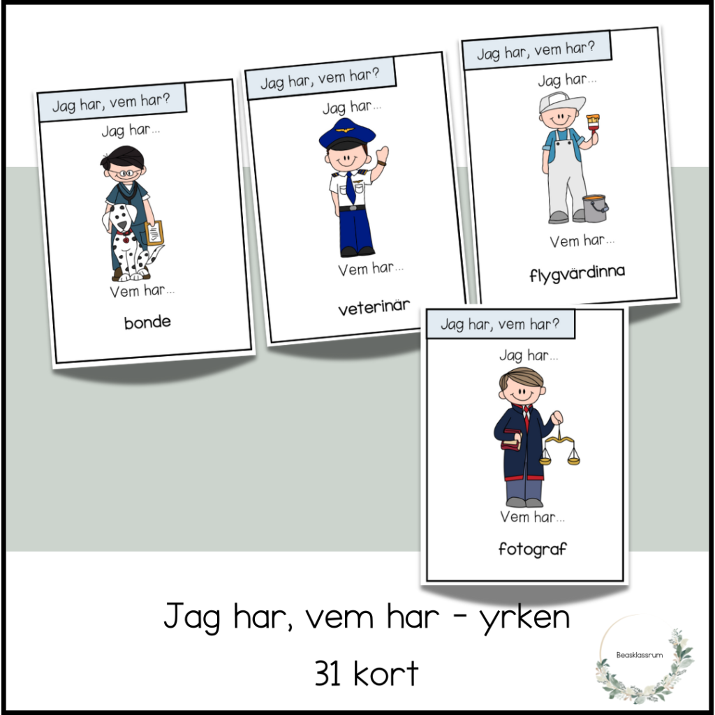 Jag har, vem har? Yrken