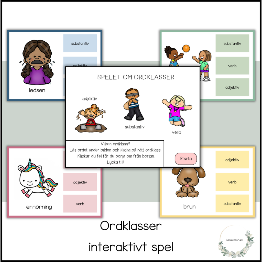 Ordklasser – interaktivt spel
