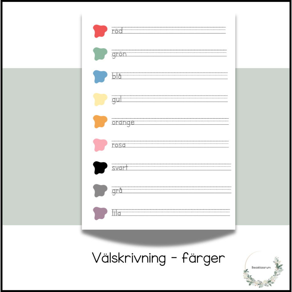 Välskrivning – färger