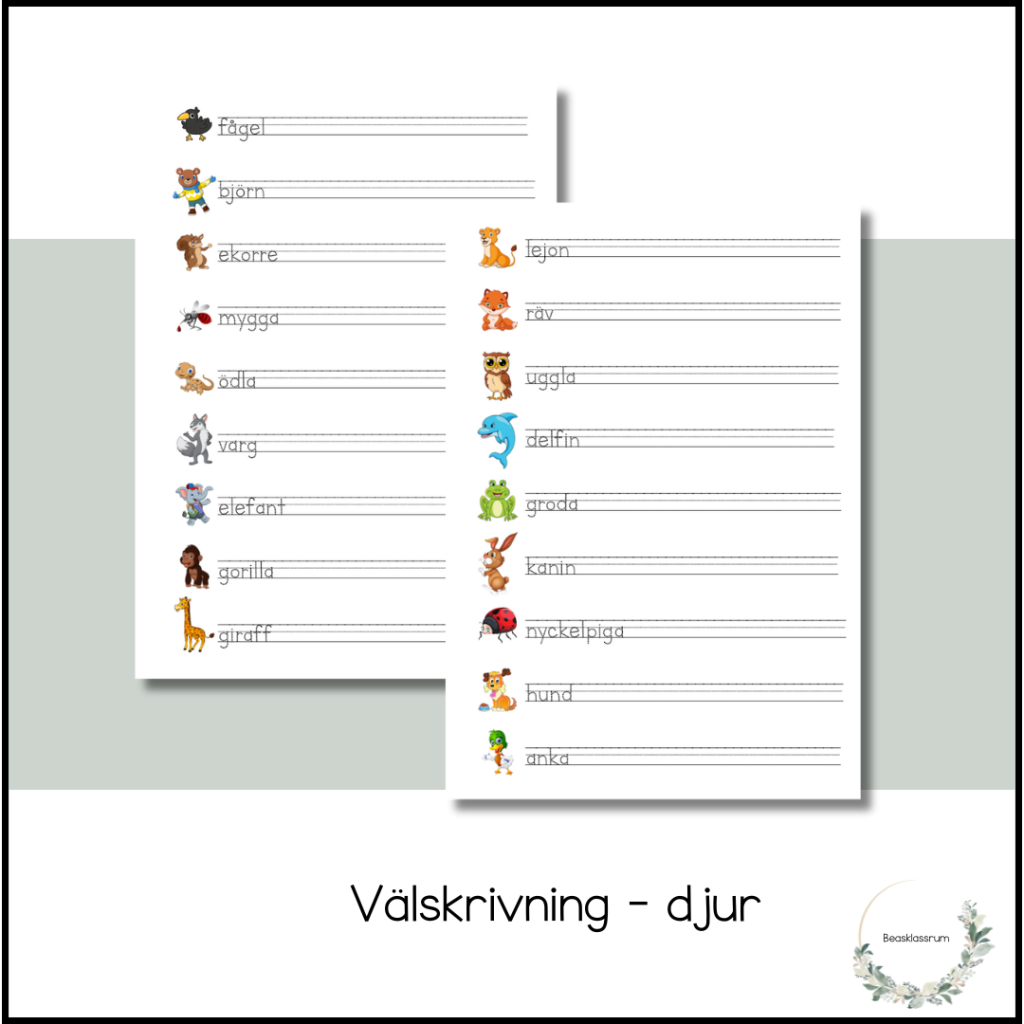 Välskrivning – djur