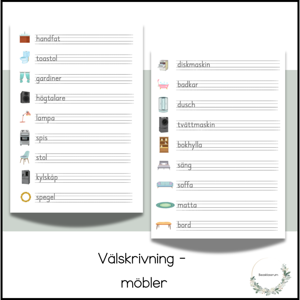 Välskrivning – möbler