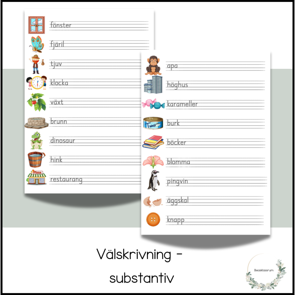 Välskrivning – substantiv