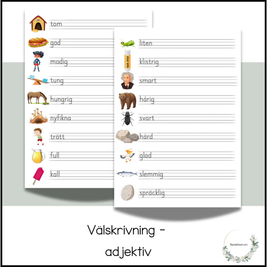 Välskrivning – adjektiv