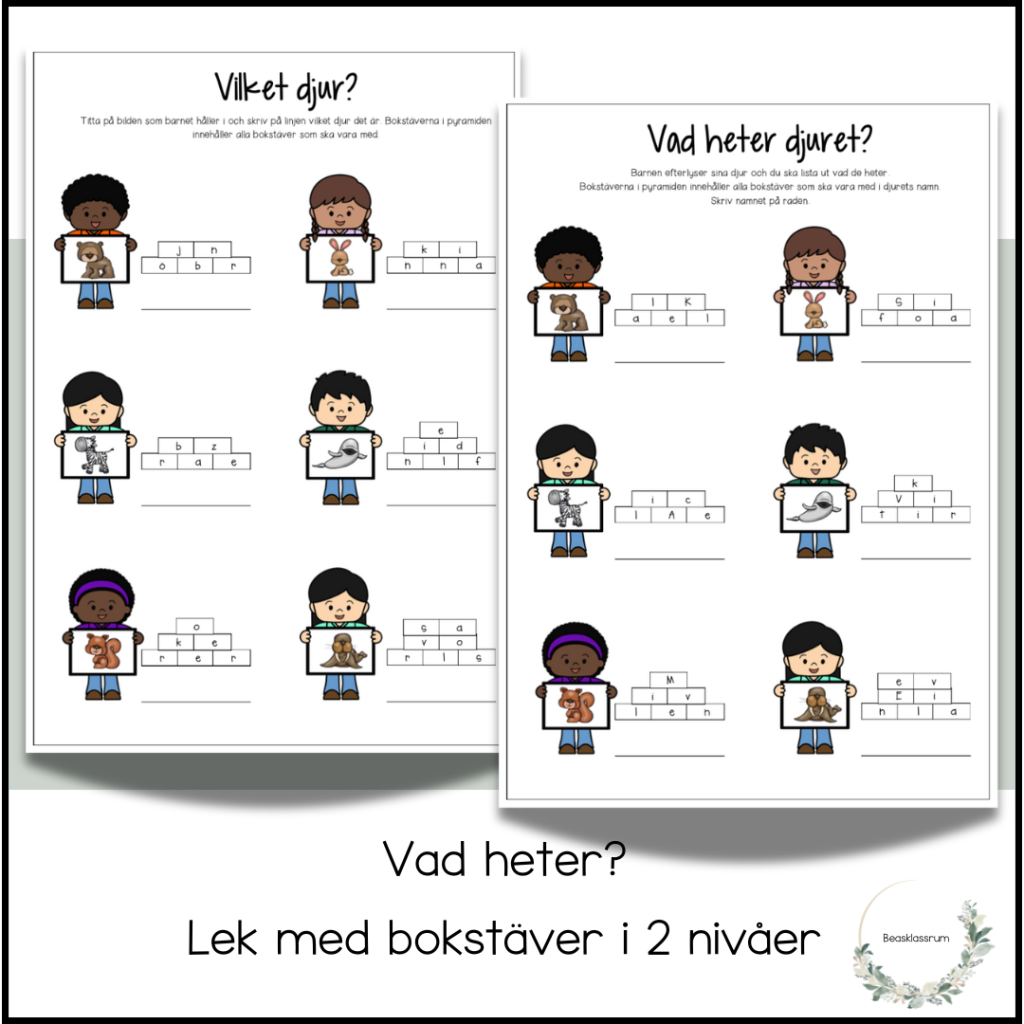 Vad heter? Lek med bokstäver