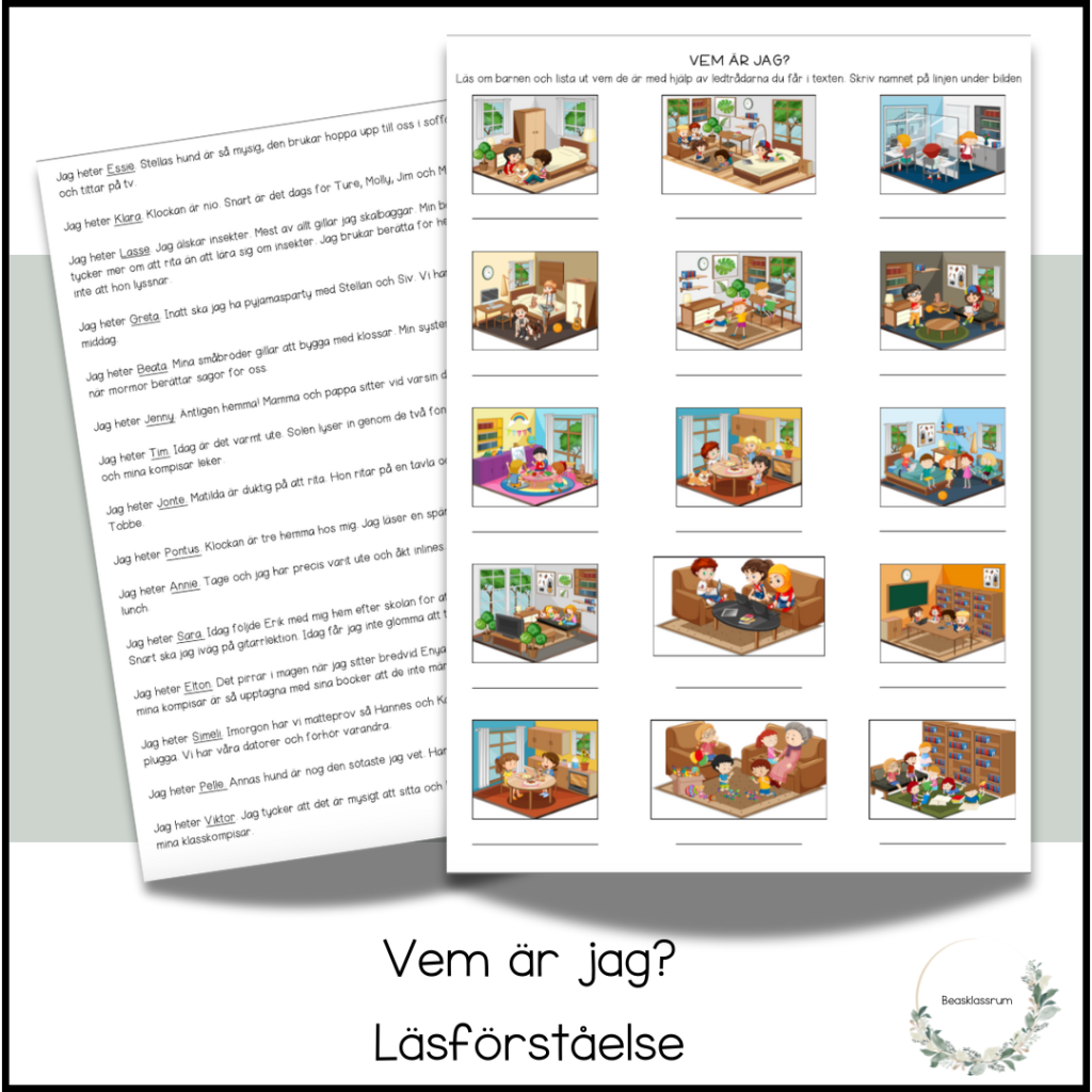 Vem är jag – läsförståelse