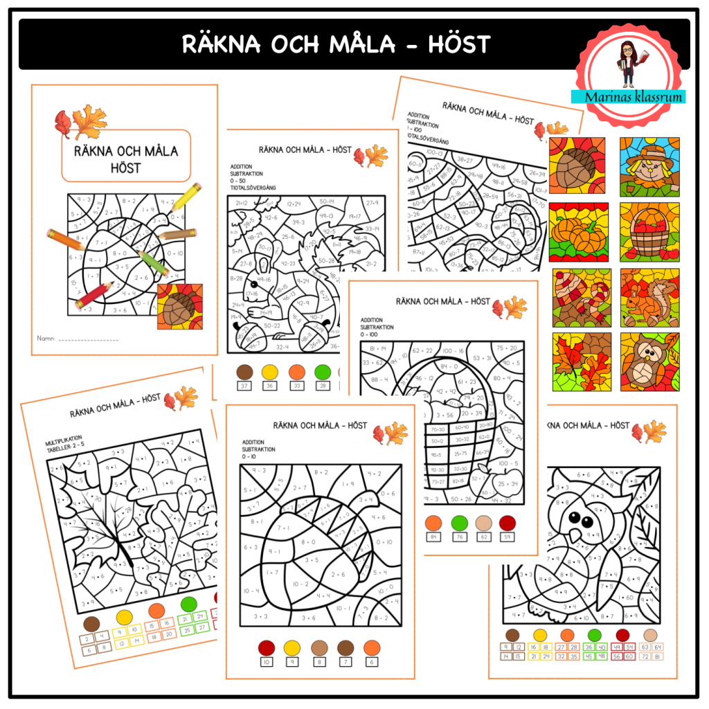Räkna och måla – höst