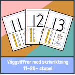 Väggsiffror med skrivriktning – stapel (11-20) - bild 1