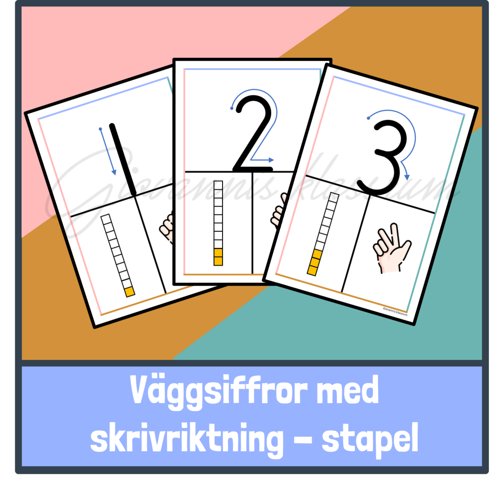 Väggsiffror med skrivriktning – stapel