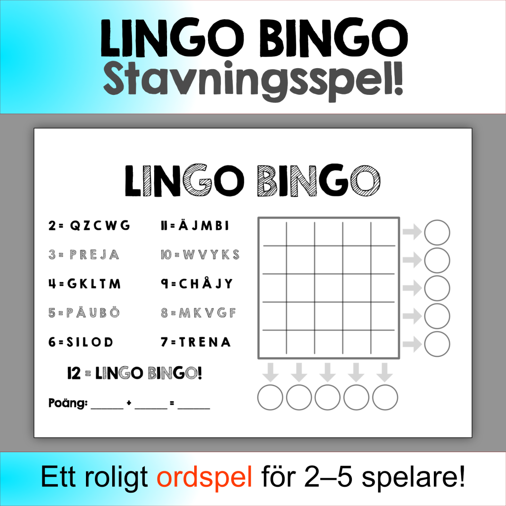 Lingo Bingo – Roligt ordspel för träning av stavning