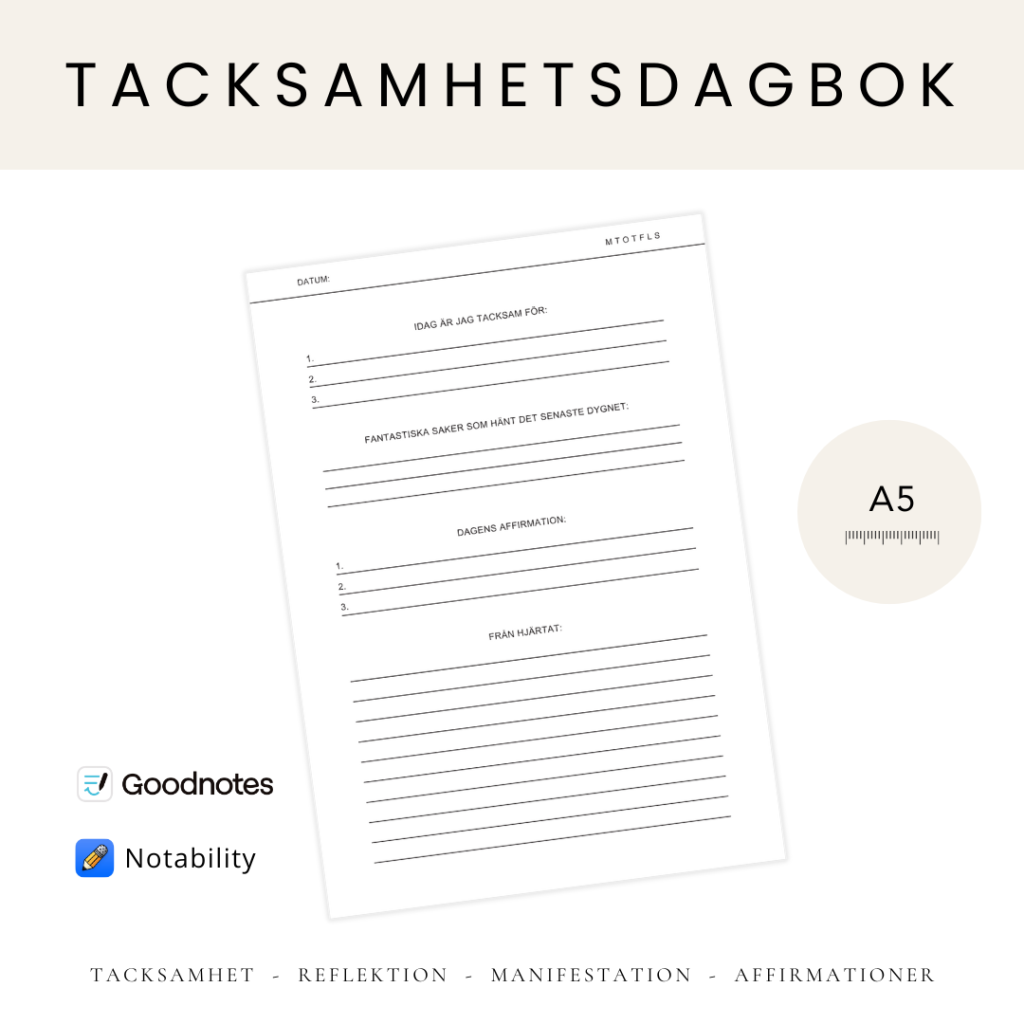 Tacksamhetsdagbok – Varje dag är unik